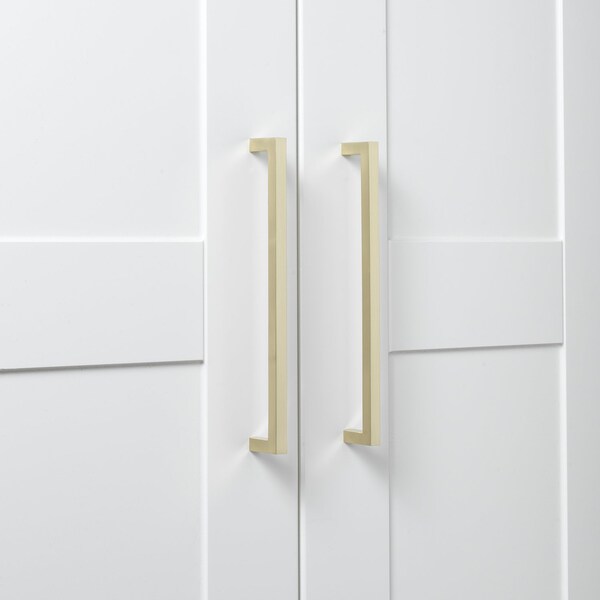 Gliderite Hardware 8-3/4 in. Center to Center Solid Square Bar Pull Champagne Gold - 21683-224-CHPG-1