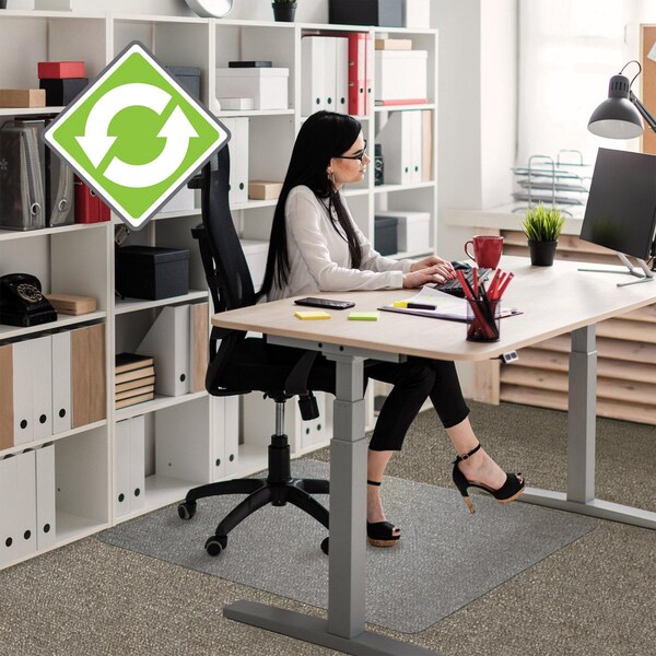 Floortex Cleartex Enhanced Polymer Rectangular Chair Mat for Carpets up to 3/8" - 48" x 51" - FRECO114851EP