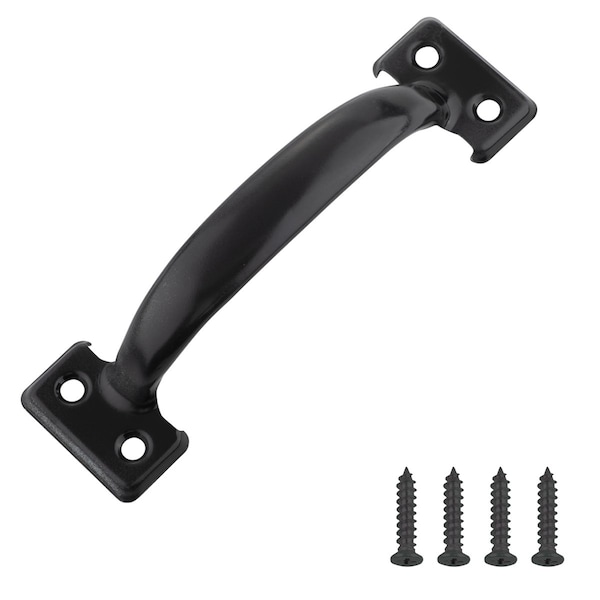 South Main Hardware 5.5 in. (140 mm) Black Steel Cabinet Drawer Pull (2PK) - SH3080-BLK-2