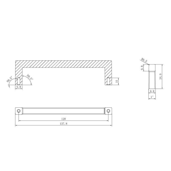 Richelieu Lambton Collection 5 1/16-inch (128 mm) Matte Black Modern Rectangular Cabinet Pull - BP873128900