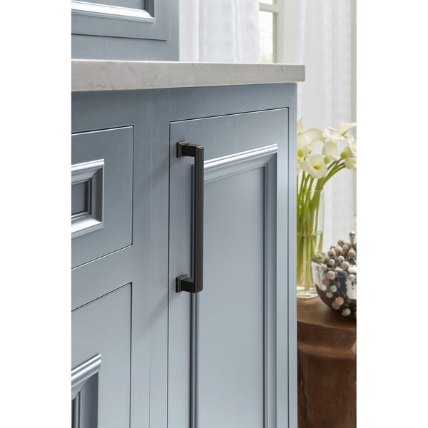 Amerock Appoint 6-5/16 inch 160mm Center-to-Center Matte Black Cabinet Pull - BP37360FB