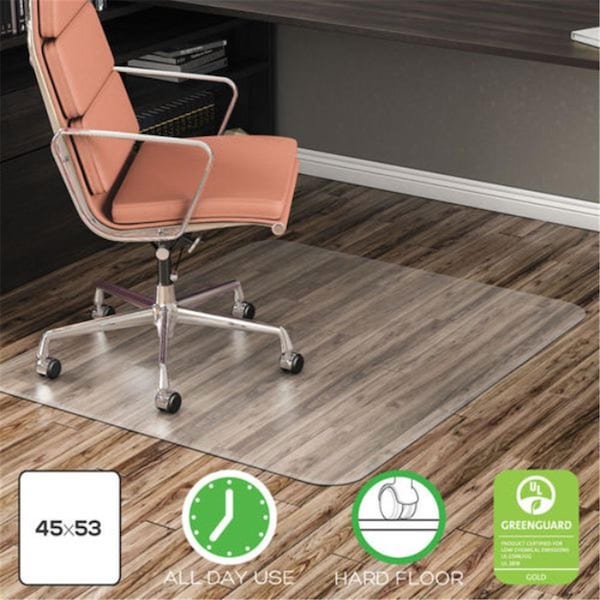 Standalone 45 x 53 in. EconoMat All Day Use Chair Mat for Hard Floors, Clear - ST3758394