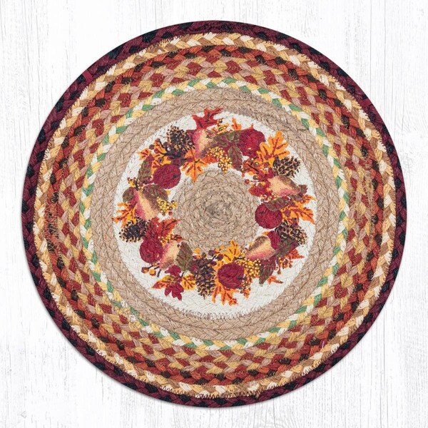 Palacedesigns 15.5 x 15.5 in. Jute Round Autumn Wreath Chair Pad - PA2847851