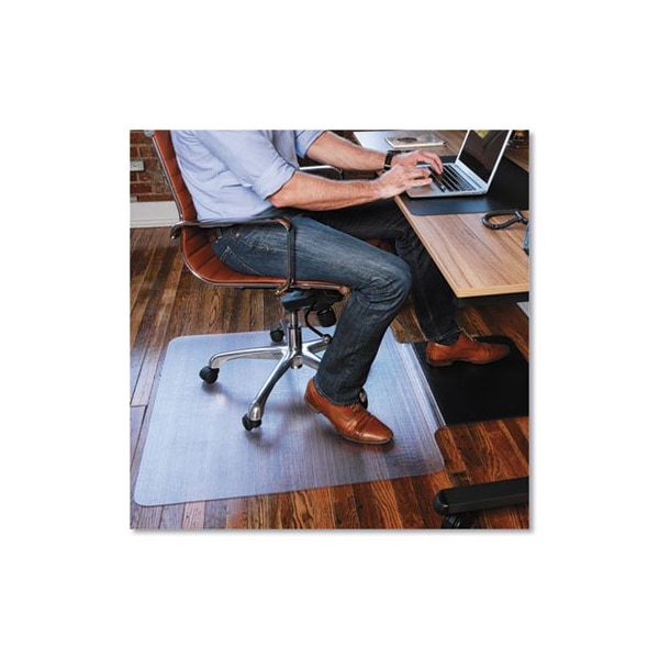 E.S. Robbins ESRobbins, Sit Or Stand Mat For Carpet Or Hard Floors, 36 X 53 With Lip, Clear/black - 184612