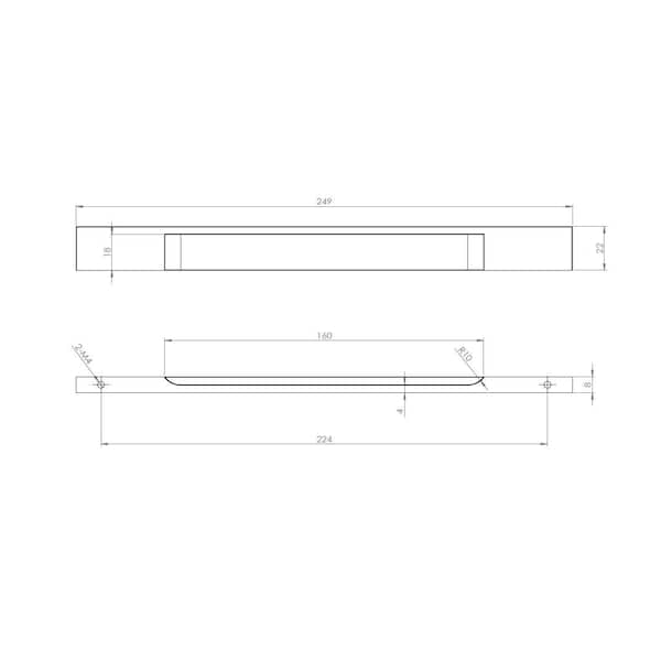 Richelieu 8 13/16 in (224 mm) Center-to-Center Stainless Steel Contemporary Drawer Pull - BP13101224170