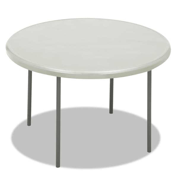 Iceberg Round Folding Table, 29" H, Platinum Top, Blow-Molded High-Density Polyethylene - 65243