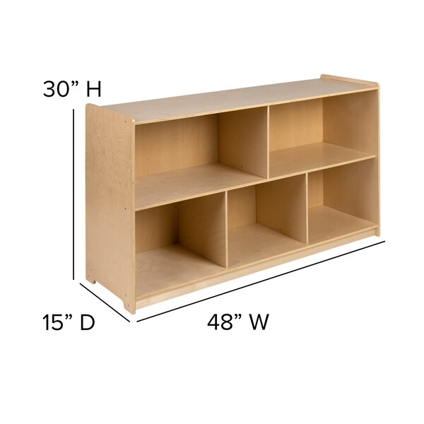 Flash Furniture Wooden 5 Section School Classroom Storage Cabinet - MK-STRG008-GG
