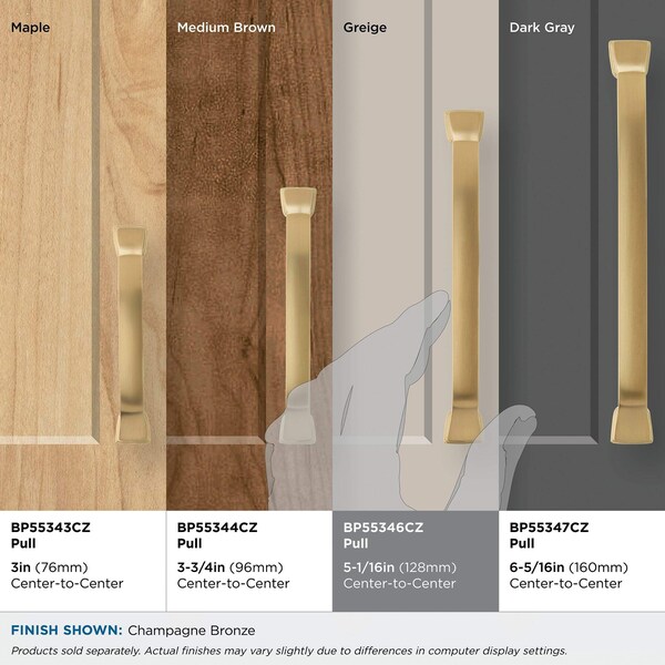 Amerock Revitalize 5-1/16 in 128 mm Center-to-Center Champagne Bronze Cabinet Pull - BP55346CZ