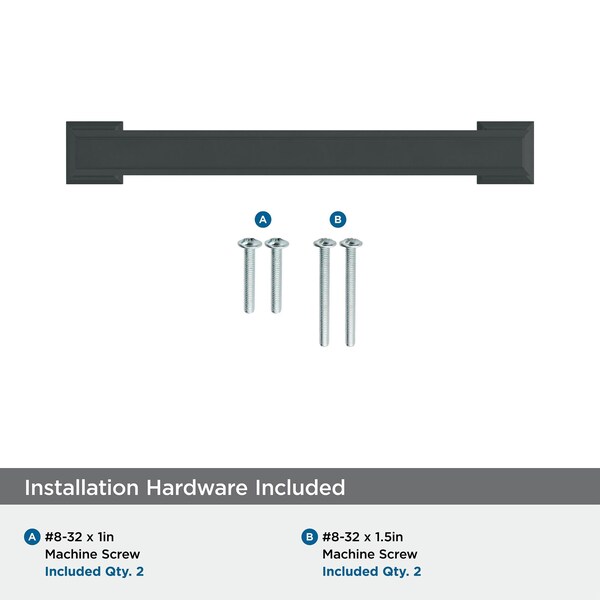 Amerock Appoint 5-1/16 in 128 mm Center-to-Center Matte Black Cabinet Pull - BP36760FB