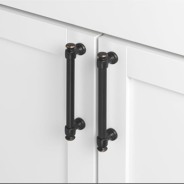 Gliderite Hardware 5-1/16 in. Center to Center Oil Rubbed Bronze Classic Euro Bar Pull - 4361-128-ORB, 5PK - 4361-128-ORB-5