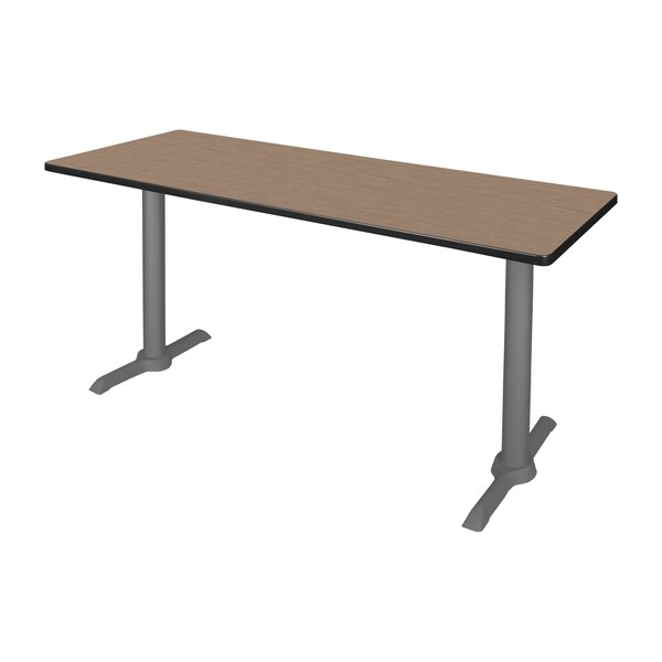 Regency Cain T-Base Training Seminar Table, 60 in W, 24 in L, Noble Oak - MTRCT6024NOGY