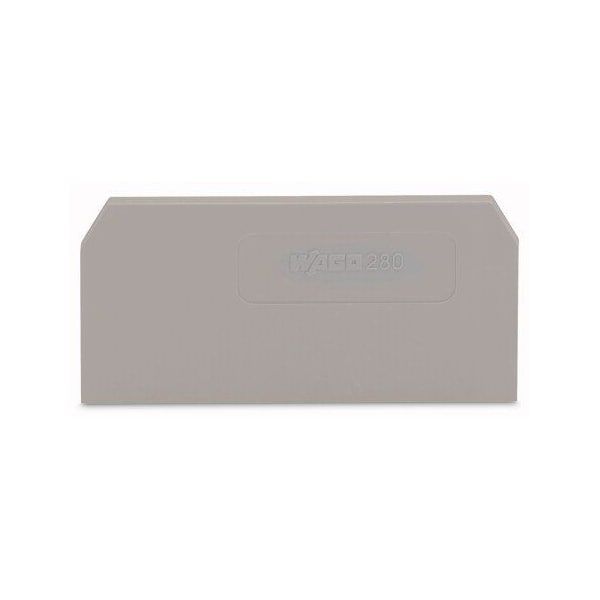Wago TERMINAL BLOCK END COVER, SPRING CLAMP 5 MM, GRAY - 280-308