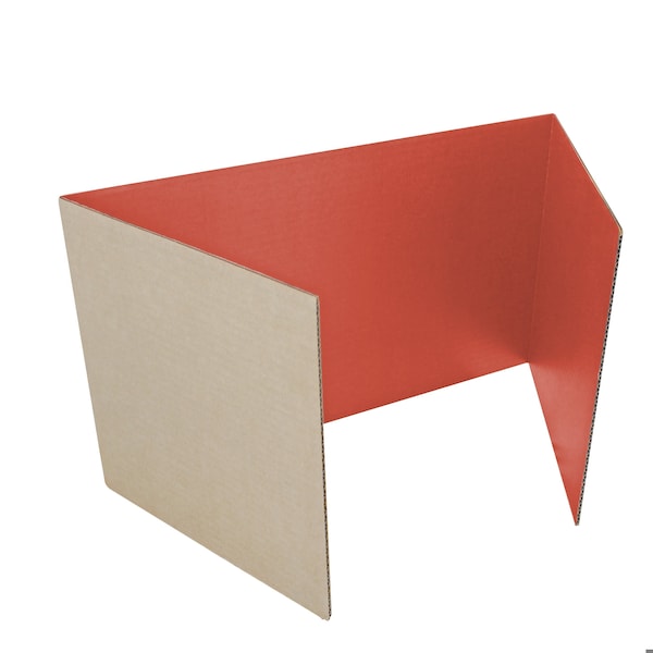 Flipside 12in X 48in  Red Corrugated Study Carrel 5/32in, 12PK - 60049-12