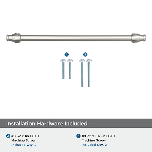 Amerock Winsome 10-1/16 inch 256mm Center-to-Center Satin Nickel Cabinet Pull - BP36772G10