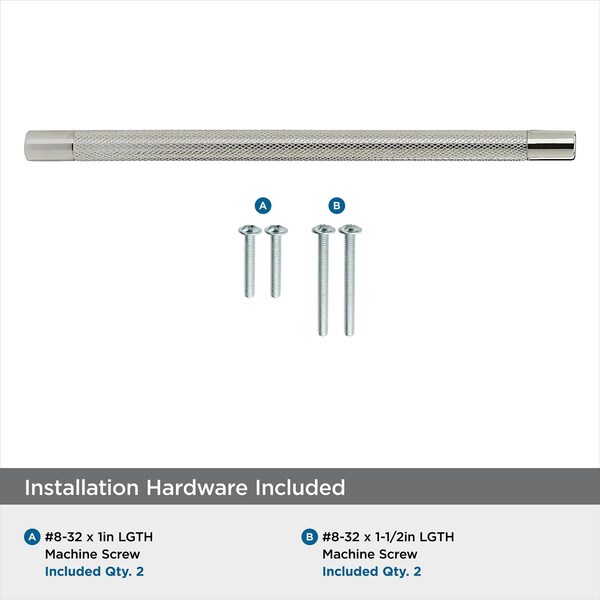 Amerock Bronx 10-1/16 in 256 mm Center-to-Center Polished Nickel Cabinet Pull - BP36560PN