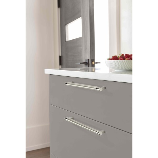 Amerock Bronx 10-1/16 in 256 mm Center-to-Center Polished Nickel Cabinet Pull - BP36560PN