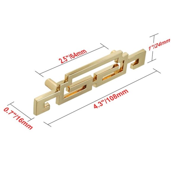Utopia Alley Steffi Cabinet Pull, 2.5 in. Center to Center, Polished Gold, 25PK - HW319PLGD021-25