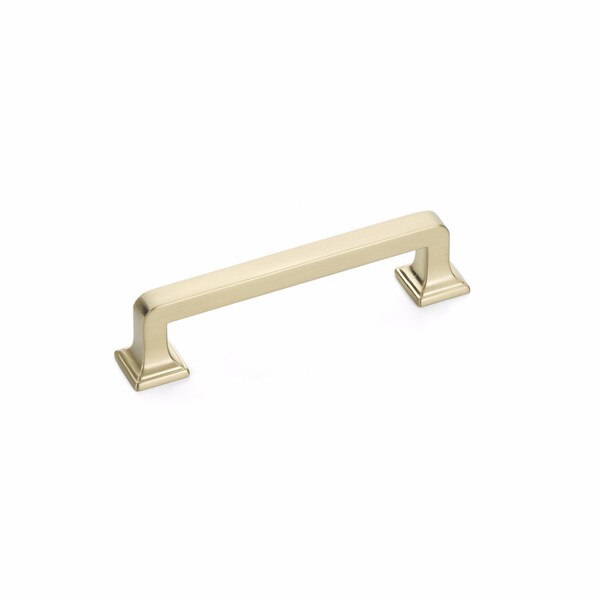 Schaub 3-1/2in Center to Center Menlo Park Cabinet Pull Signature Satin Brass Finish - 522-SSB