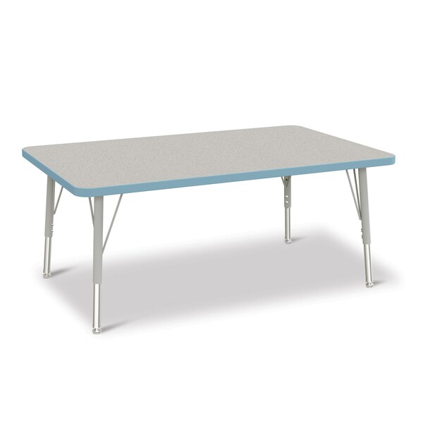 Jonti-Craft Berries Rectangle Activity Table, 30 in. x 48 in., E-height, Freckled Gray/Coastal Blue/Gray - 6473JCE131