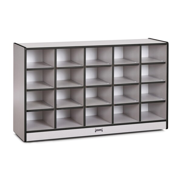 Jonti-Craft Rainbow Accents 20 Cubbie-Tray Mobile Storage, without Trays, Black - 0420JCWW180