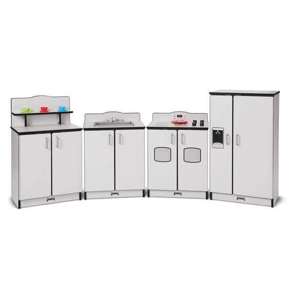 Jonti-Craft Rainbow Accents Culinary Creations Kitchen 4 Piece Set, Black - 2411JCWW180