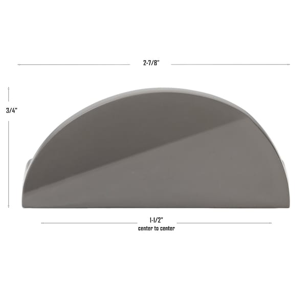 Gliderite Hardware 1-1/2 in. Center to Center Semi Circle Knob Graphite Gray - 4844-GPH-1