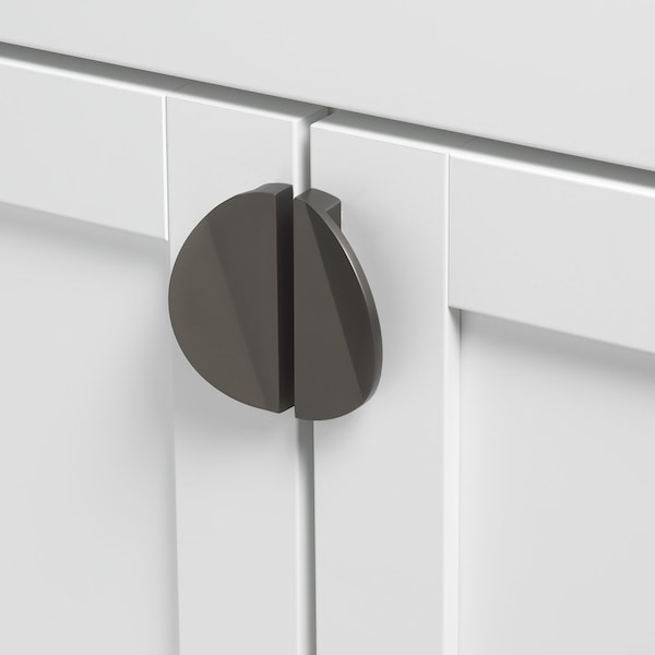Gliderite Hardware 1-1/2 in. Center to Center Semi Circle Knob Graphite Gray - 4844-GPH-1