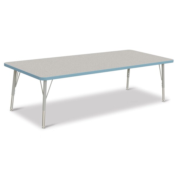 Jonti-Craft Berries Rectangle Activity Table, 30 in. x 72 in., E-height, Freckled Gray/Coastal Blue/Gray - 6413JCE131