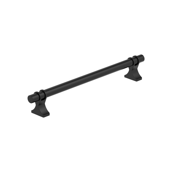Amerock Davenport 7-9/16 inch 192mm Center-to-Center Matte Black Cabinet Pull - BP36618MB