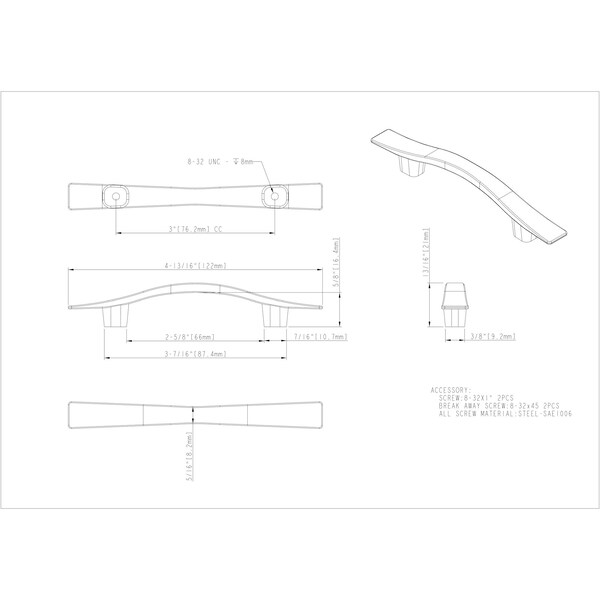 Elements By Hardware Resources 3" Center-to-Center Brushed Antique Brass Square Kingsport Cabinet Pull - 840AB