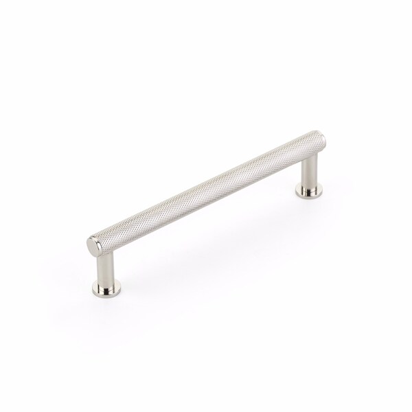 Schaub 5in Center to Center Pub House Knurled Cabinet Pull Polished Nickel Finish - 5005-PN