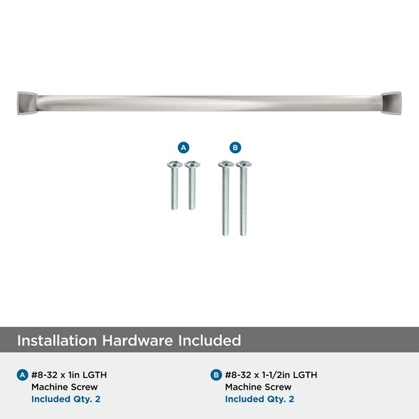 Amerock Revitalize 12-5/8 inch 320mm Center-to-Center Polished Nickel Cabinet Pull - BP55355PN