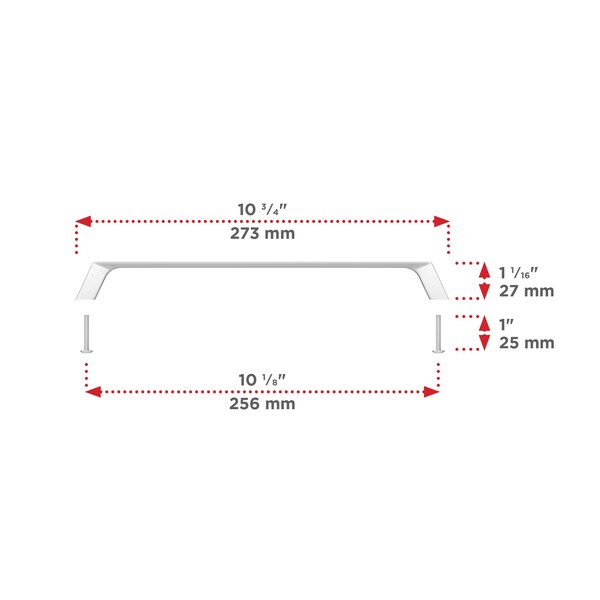 Richelieu 10 1/8 in (256 mm) Center-to-Center Chrome Contemporary Cabinet Pull - BP7348256140