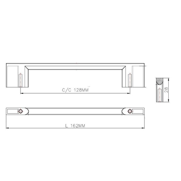 Richelieu 5 1/16 in (128 mm) Center-to-Center Chrome Contemporary Drawer Pull - BP8160128140