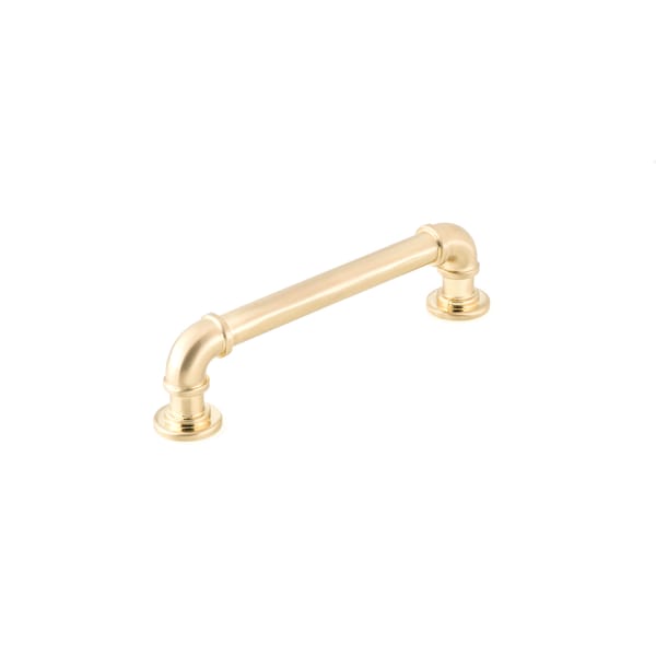 Richelieu 5 1/16 in (128 mm) Center-to-Center Satin Brass Eclectic Drawer Pull - BP2209128160