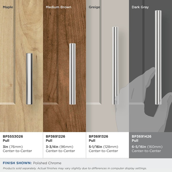 Amerock Versa 6-5/16 in 160 mm Center-to-Center Polished Chrome Cabinet Pull - BP3691426