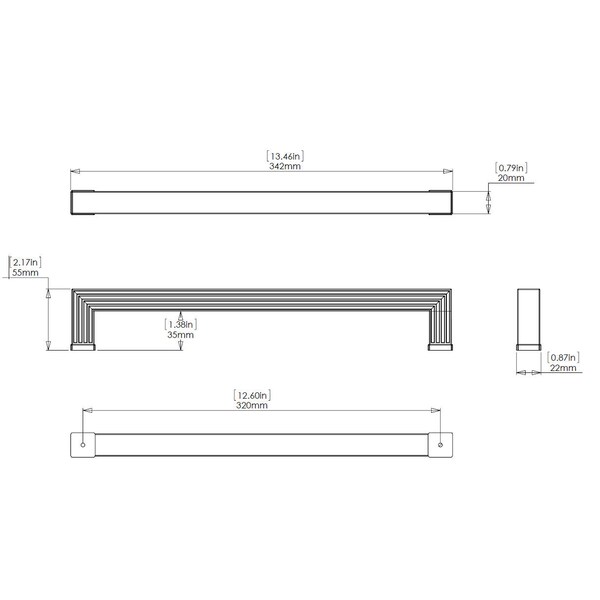 Richelieu 12-5/8 in. (320 mm) Center-to-Center Chrome Transitional Drawer Pull - BP8788320140