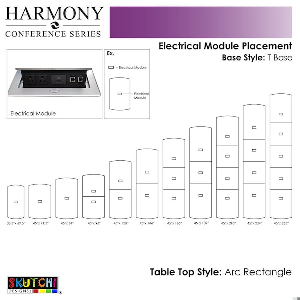 Skutchi Designs 45 in W, 96 in L, 29 in H, Engineered Wood Top, Grey - HAR-AREC-46X93-T-ELEC-ASIANNIGHT