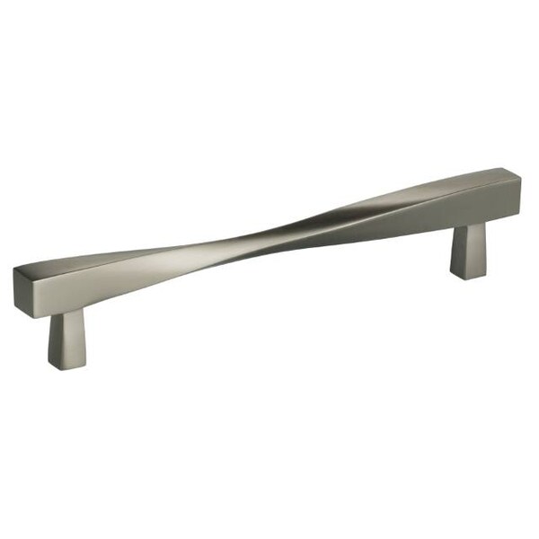 Omnia Center to Center Modern Twisted Cabinet Pull Satin Nickel 6-5/8" - 9009/170.15