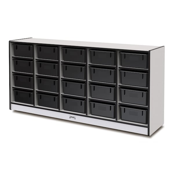 Jonti-Craft Rainbow Accents 20 Tub Mobile Storage, with Tubs, Black - 4021JCWW180