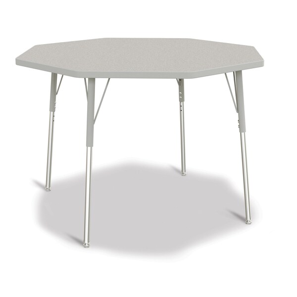 Jonti-Craft Berries Octagon Activity Table, 48 in. x 48 in., A-height, Freckled Gray/Gray/Gray - 6428JCA000