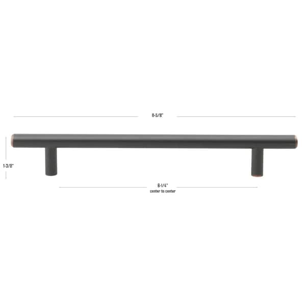 Gliderite Hardware 6-1/4 in. Center to Center Oil Rubbed Bronze Solid Steel Bar Pull - 5003-160-ORB, 5PK - 5003-160-ORB-5