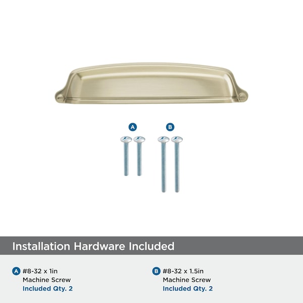 Amerock Stature 5-1/16 in 128 mm Center-to-Center Golden Champagne Cabinet Cup Pull - BP22439BBZ