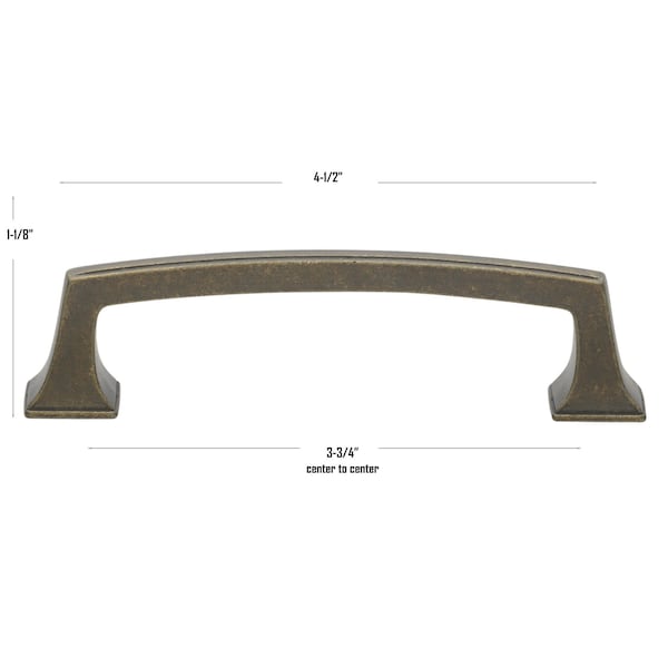 Gliderite Hardware 3-3/4 in. Center to Center Cabinet Base Pull - 87380-96-AB, 25PK - 87380-96-AB-25
