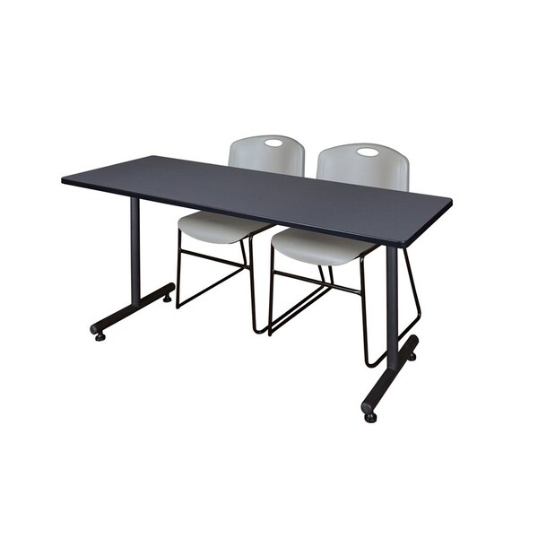 Kobe Rectangle Tables > Training Tables > Kobe Training Table & Chair Sets, 60 W, 24 L, 29 H, Grey - MKTRCT6024GY44GY