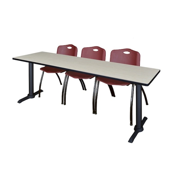 Cain Rectangle Tables > Training Tables > Cain Training Table & Chair Sets, 84 W, 24 L, 29 H, Maple - MTRCT8424PL47BY