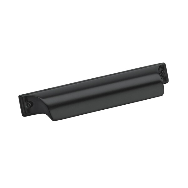 Amerock Jolene 3-3/4 in 96 mm Center-to-Center Matte Black Cabinet Cup Pull - BP452396MB