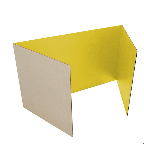 Flipside 12in X 48in  Yellow Corrugated Study Carrel 5/32in, 12PK - 60053-12