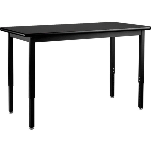 Interion By Global Industrial Utility Table, 30 in W, 60 in L, 22-1/4 to 37-1/4 in H - 695749BK