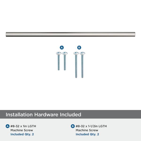 Amerock Versa 12-5/8 inch 320mm Center-to-Center Polished Nickel Cabinet Pull - BP55534PN